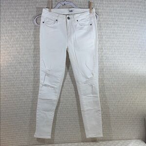 PAIGE Women's Crisp White Distressed Skinny Jeans